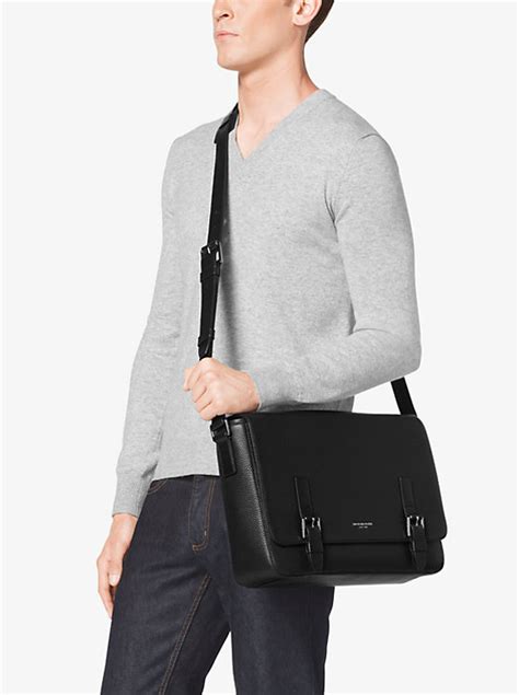 michael kors mens bryant large leather messenger